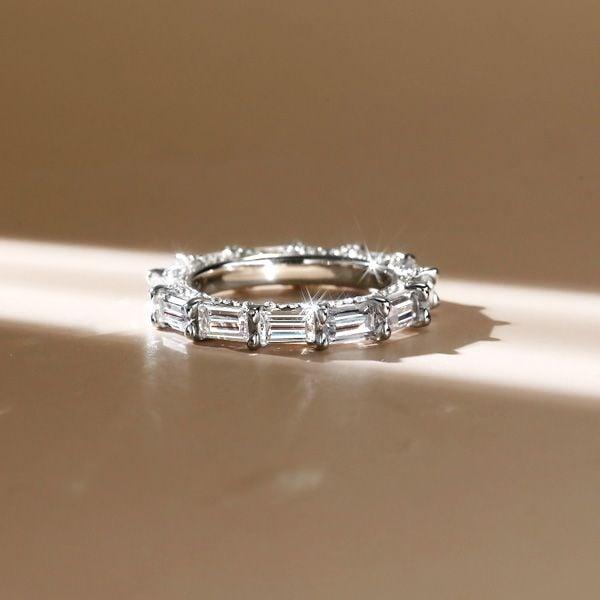 Women's Eternity Baguette Wedding Band in Rhodium-Plated Sterling Silver (4.35 CT. TW.)