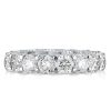 Eternity Cross Prong Round Cut Wedding Band in Sterling Silver