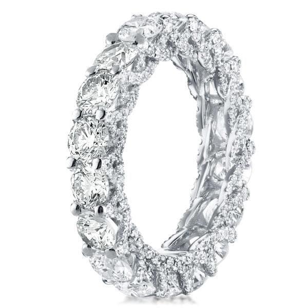Eternity Cross Prong Round Cut Wedding Band in Sterling Silver
