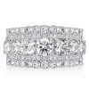 4.25 CT. TW. Multi-Row Half Eternity Wedding Band in Rhodium Plated Sterling Silver