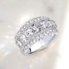 4.25 CT. TW. Multi-Row Half Eternity Wedding Band in Rhodium Plated Sterling Silver