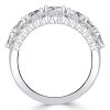 4.25 CT. TW. Multi-Row Half Eternity Wedding Band in Rhodium Plated Sterling Silver
