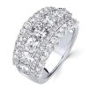 4.25 CT. TW. Multi-Row Half Eternity Wedding Band in Rhodium Plated Sterling Silver