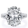 Oval Split Shank White Sapphire Engagement Ring - Sterling Silver