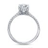 Oval Split Shank White Sapphire Engagement Ring - Sterling Silver