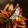 Halo Cushion Created White Sapphire Wedding Band - 925 Sterling Silver