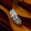 Halo Cushion Created White Sapphire Wedding Band - 925 Sterling Silver