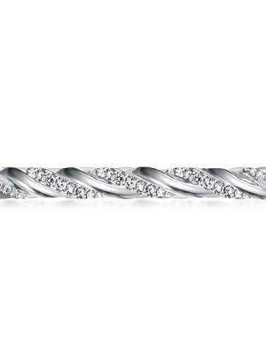 Sterling Silver Twist Eternity Band - 0.45 CTW Simulated Diamonds