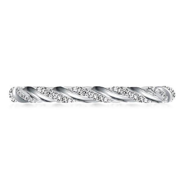 Sterling Silver Twist Eternity Band - 0.45 CTW Simulated Diamonds