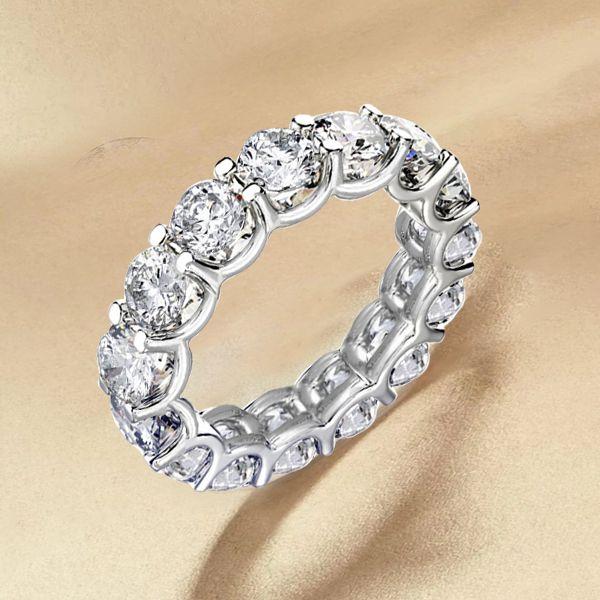 Sterling Silver Eternity U-Prong Wedding Band - Affordable & Elegant