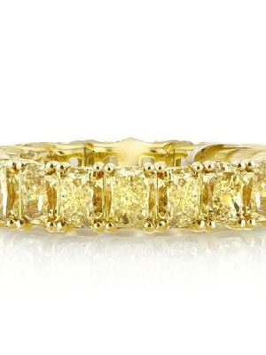 18K Gold Plated Sterling Silver Wedding Band with 4.00 CT. TW. Stones