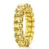 18K Gold Plated Sterling Silver Wedding Band with 4.00 CT. TW. Stones