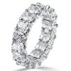 White Sapphire Eternity Wedding Band - Cushion Cut Sterling Silver
