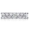 White Sapphire Eternity Wedding Band - Cushion Cut Sterling Silver