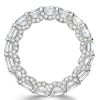 White Sapphire Eternity Wedding Band - Cushion Cut Sterling Silver