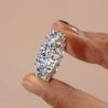White Sapphire Eternity Wedding Band - Cushion Cut Sterling Silver