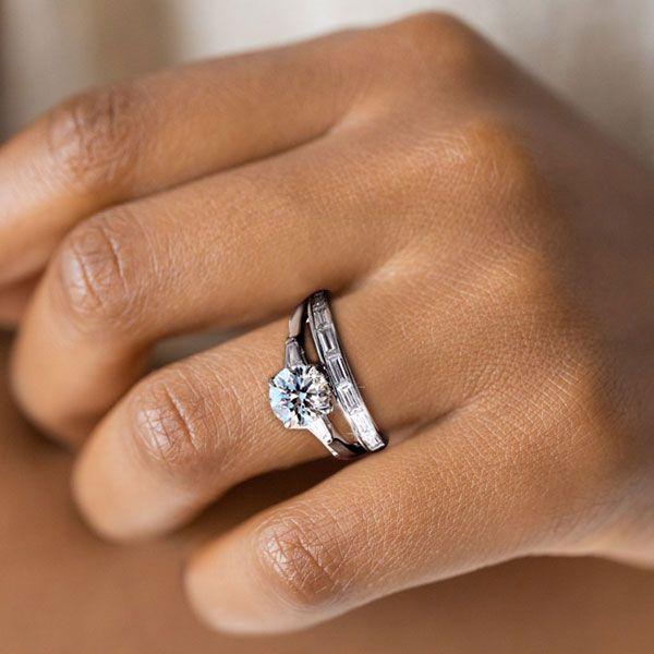 Baguette Cut Sterling Silver Wedding Ring Set - 2.0 CT Center Stone