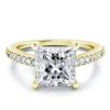 18K Gold Plated Sterling Silver Princess Created White Sapphire Engagement Ring (4.15 CT. TW.)