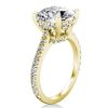 18K Gold Plated Sterling Silver Princess Created White Sapphire Engagement Ring (4.15 CT. TW.)