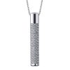 White Sapphire Stick Pendant Necklace for Women - 925 Sterling Silver (17-22 inch)