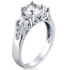 Three Stone Created White Sapphire Bridal Ring Set in 925 Sterling Silver
