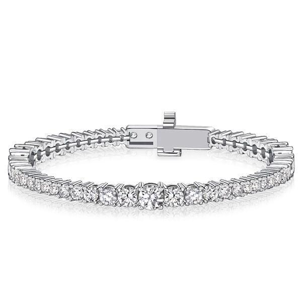 925 Sterling Silver Round Cut Tennis Bracelet for Women | 7.40 CT. TW | Rhodium Plated