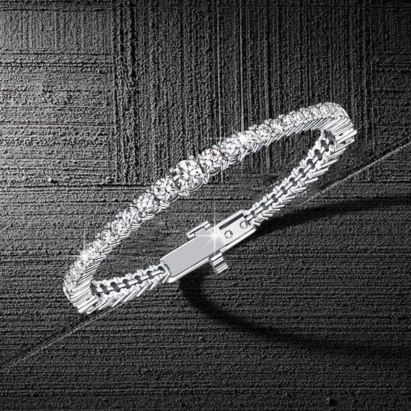 925 Sterling Silver Round Cut Tennis Bracelet for Women | 7.40 CT. TW | Rhodium Plated