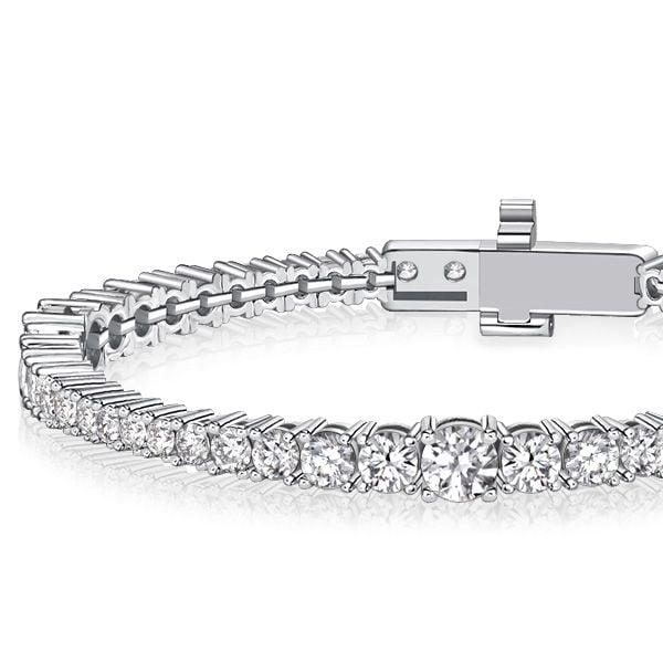925 Sterling Silver Round Cut Tennis Bracelet for Women | 7.40 CT. TW | Rhodium Plated