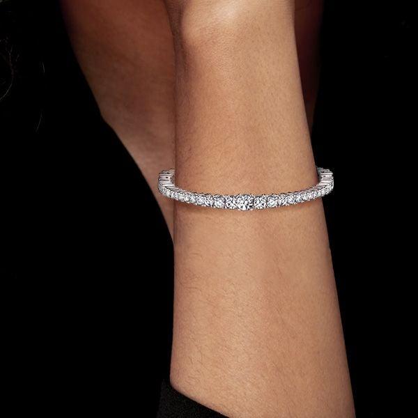 925 Sterling Silver Round Cut Tennis Bracelet for Women | 7.40 CT. TW | Rhodium Plated