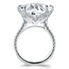 Cushion Cut Sterling Silver Engagement Ring with Double Prong Setting