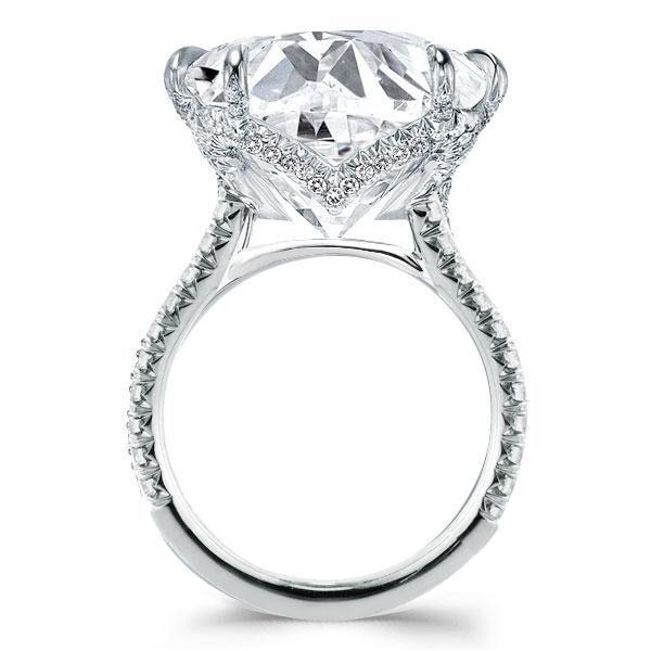 Cushion Cut Sterling Silver Engagement Ring with Double Prong Setting