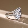 Cushion Cut Sterling Silver Engagement Ring with Double Prong Setting