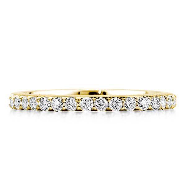 18K Gold Plated Sterling Silver Wedding Band Ring - Classic Round Cut