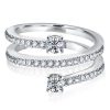 Sterling Silver Spiral Half Eternity Band - Round Cut, 2.23 CTW