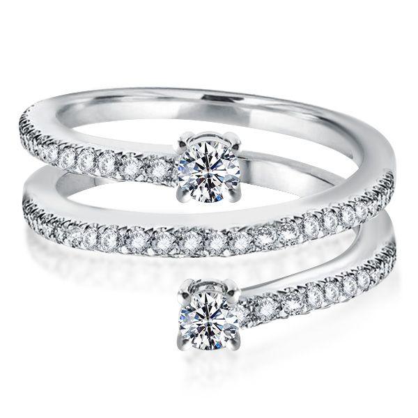 Sterling Silver Spiral Half Eternity Band - Round Cut, 2.23 CTW