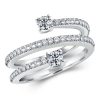 Sterling Silver Spiral Half Eternity Band - Round Cut, 2.23 CTW