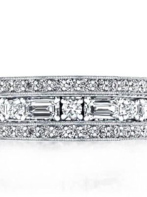 Classic Triple Row Eternity Band Set in 925 Sterling Silver with Created White Sapphire