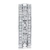 Classic Triple Row Eternity Band Set in 925 Sterling Silver with Created White Sapphire