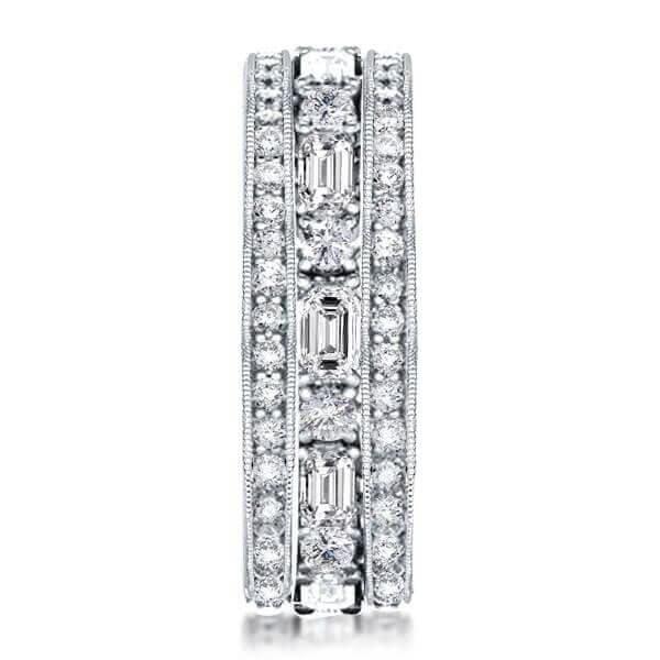 Classic Triple Row Eternity Band Set in 925 Sterling Silver with Created White Sapphire