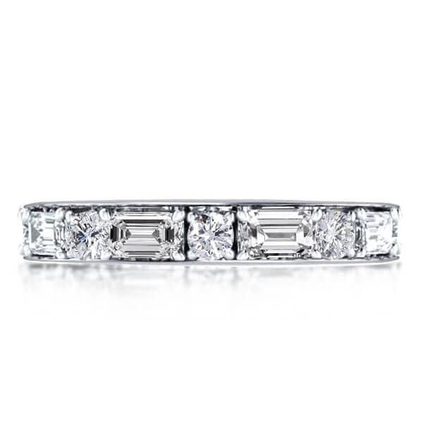 Classic Triple Row Eternity Band Set in 925 Sterling Silver with Created White Sapphire