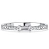 White Sapphire Baguette Half Eternity Band in Sterling Silver