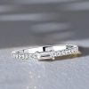 White Sapphire Baguette Half Eternity Band in Sterling Silver