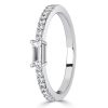 White Sapphire Baguette Half Eternity Band in Sterling Silver