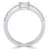 White Sapphire Baguette Half Eternity Band in Sterling Silver