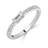 White Sapphire Baguette Half Eternity Band in Sterling Silver