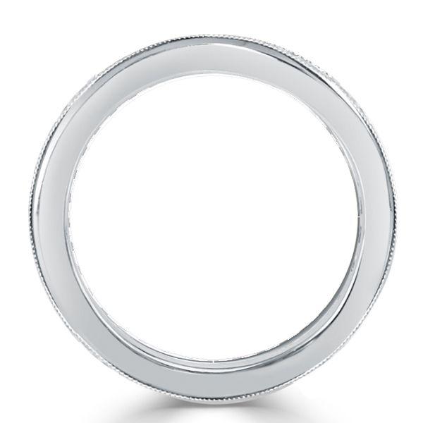 Round White Simulated Diamond Wedding Band - Sterling Silver Princess Cut Emerald Sapphire