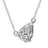 Solitaire Pear Shaped Pendant Necklace in Rhodium Plated Sterling Silver