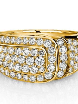 Vintage Micro Pave Engagement Cocktail Ring - 18K Gold Plated Sterling Silver