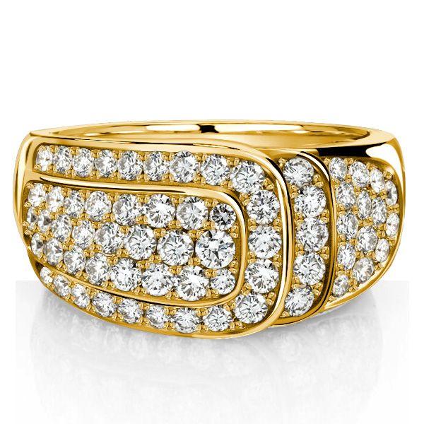 Vintage Micro Pave Engagement Cocktail Ring - 18K Gold Plated Sterling Silver