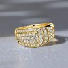 Vintage Micro Pave Engagement Cocktail Ring - 18K Gold Plated Sterling Silver